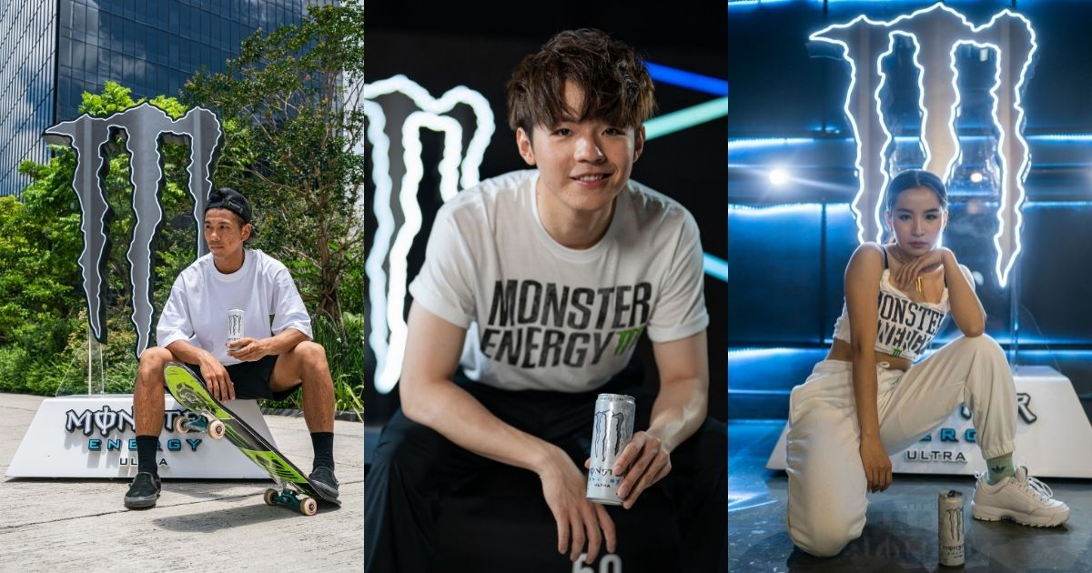 Mirror成員Ian、舞者Danie及香港滑板運動員俊仔一同為Monster Energy Ultra拍攝廣告。