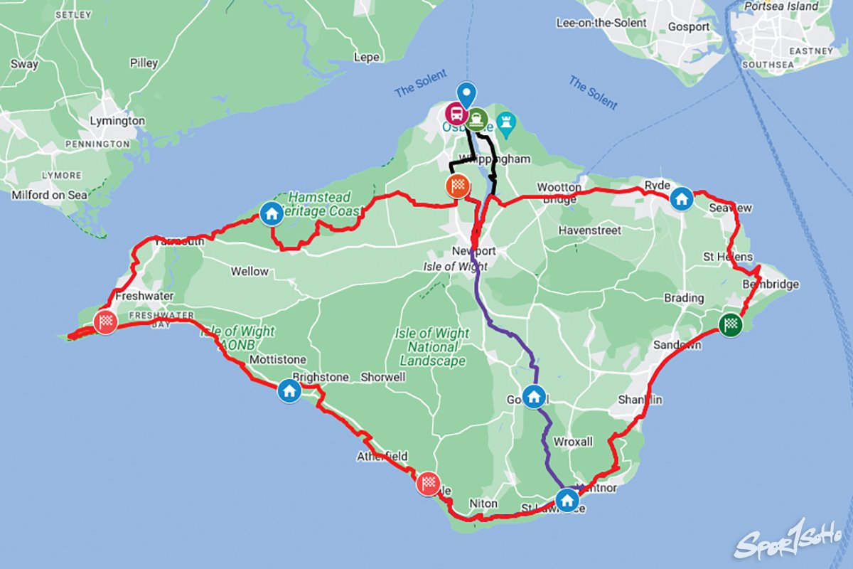 英格蘭南部海島環島跑地圖